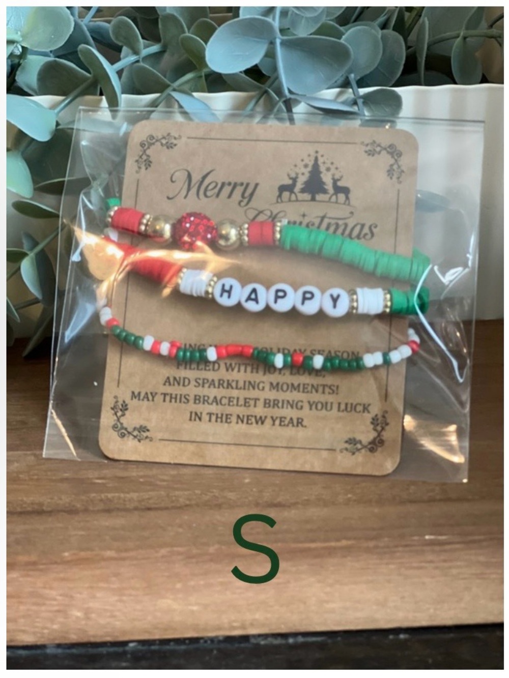 Merry Christmas Beaded Clay Bracelets, Various Designs, Choose One - Picture 16 of 16